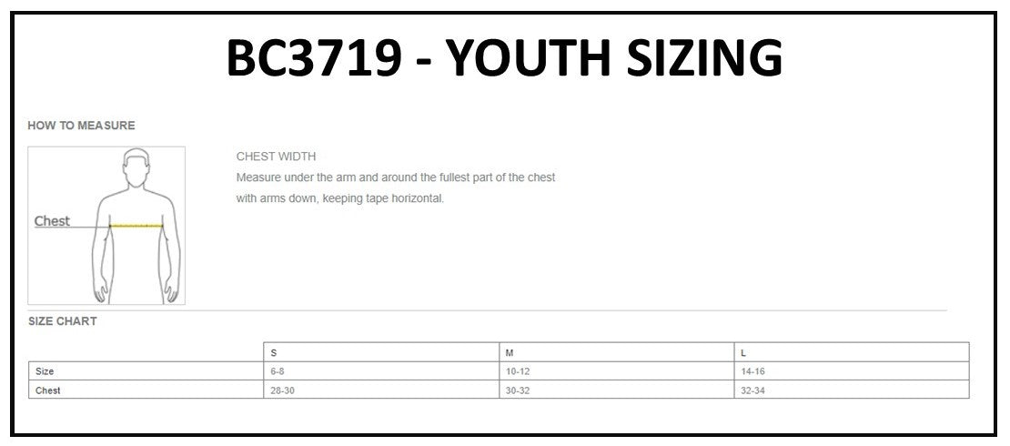 Bella + Canvas Sponge Fleece Youth Pullover Hoodie (Youth Sizes)