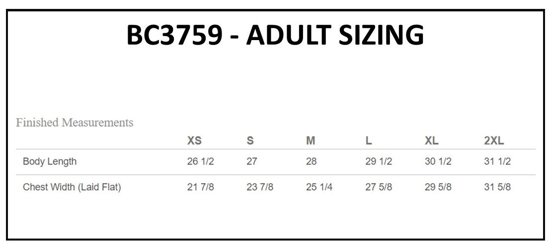 Bella + Canvas Sponge Fleece Full-Zip Hoodie (Adult Sizes)